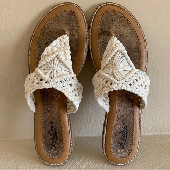 Lucky Brand Shoes - Lucky Brand Crochet Macrame Thong Sandals